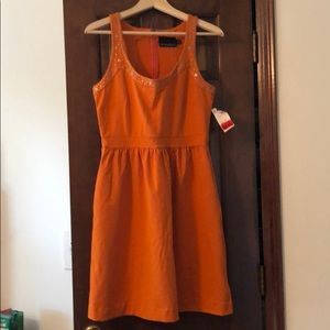 Cynthia Rowley Orange with metal racerback dress